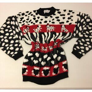 Vintage 80s Novelty Animal Sweater Dogs Cats Bears Valentines Hearts  (T5)
